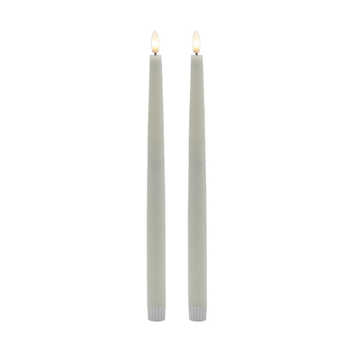 2 SET TALL WHITE FLAMELESS TAPER CANDLE