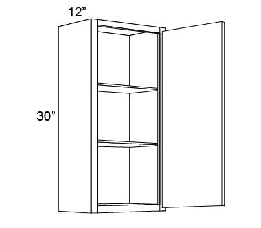 30" HIGH WALL CABINETS- SINGLE DOOR Alfa Gray
