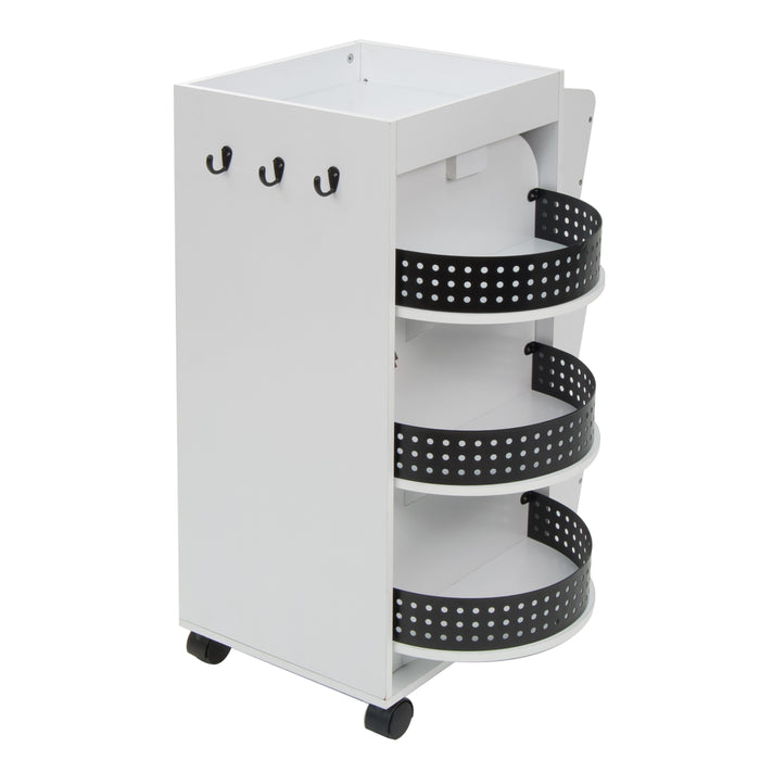4-Sided Swivel Mobile Organizer Cart for Craft, Sewing and Hobby Storage Black/White 10220
