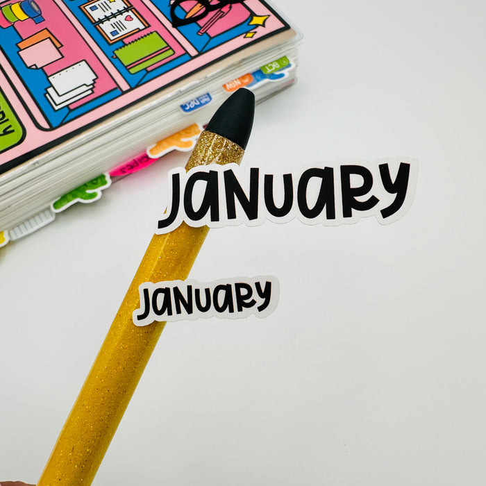 Colorful Month of the Year Text Stickers