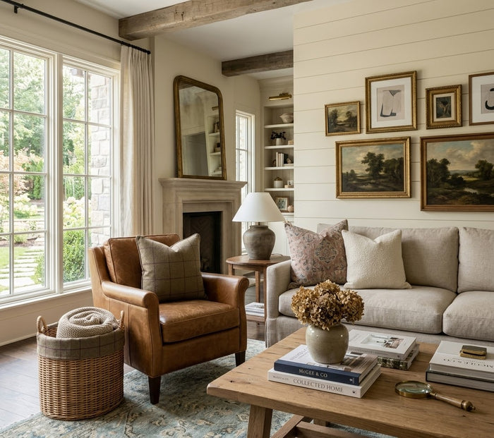 Bancroft Wool Pillow Cover in Olive Aubergine, Schumacher Textiles