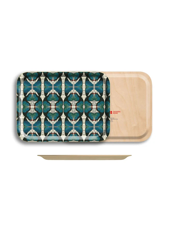 BLUE BUTTERFLY SMALL BIRCH WOOD TRAY