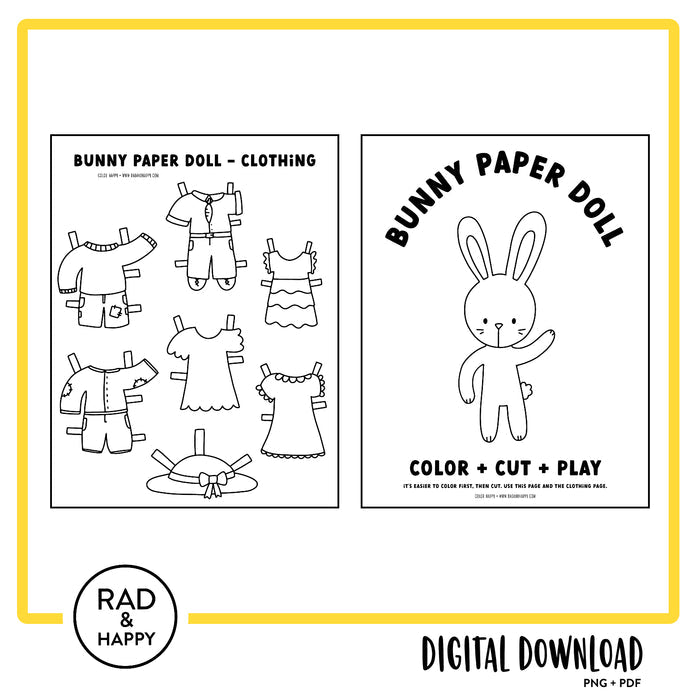 Bunny Paper Doll Printables