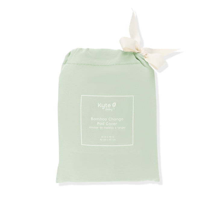 Change Pad Cover in Basil shown in its packaging