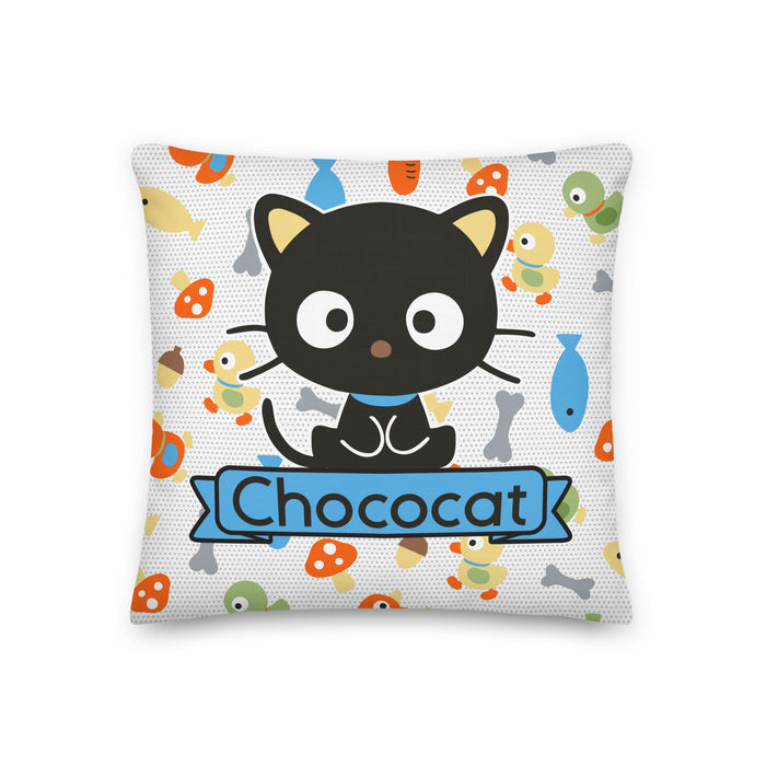 Chococat Fish & Acorns 18" Square Pillow Home Goods Printful