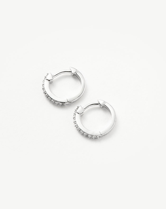 Classic Pave Huggies | Sterling Silver/Cubic Zirconia Earrings Missoma