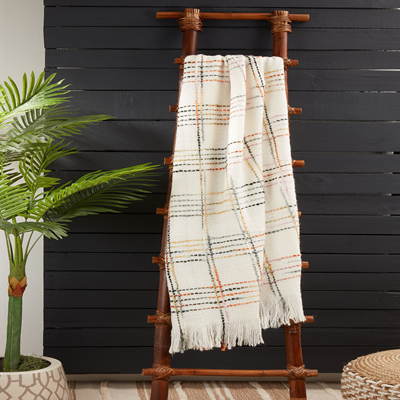 CROSSHATCH THROW MULTI 50X60