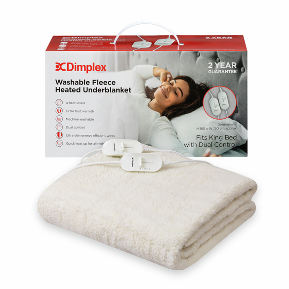 Dimplex King Washable Fleece Heated Underblanket Dual Control Electric Blanket – view 2