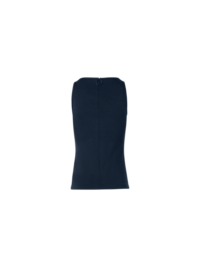 Designer Fitted Speedo Top in Stretch Modal Jersey - navy - blue