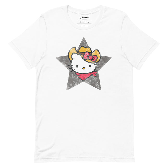 Hello Kitty Cowboy Hat Tee Apparel Printful White XS