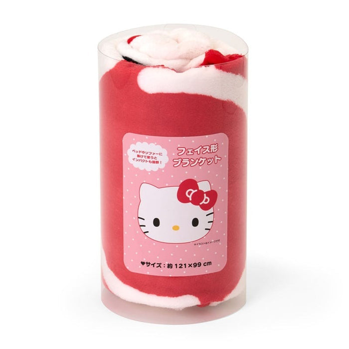 Hello Kitty Face-Shaped Throw Blanket (Classic Red) Home Goods Japan Original
