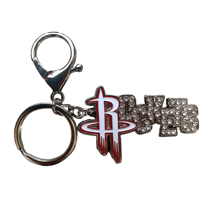 Houston Rockets Aminco Rhinestone Wordmark Keychain