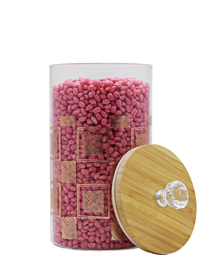 Kitchen Life Large Borosilicate Decals Canister - Clear