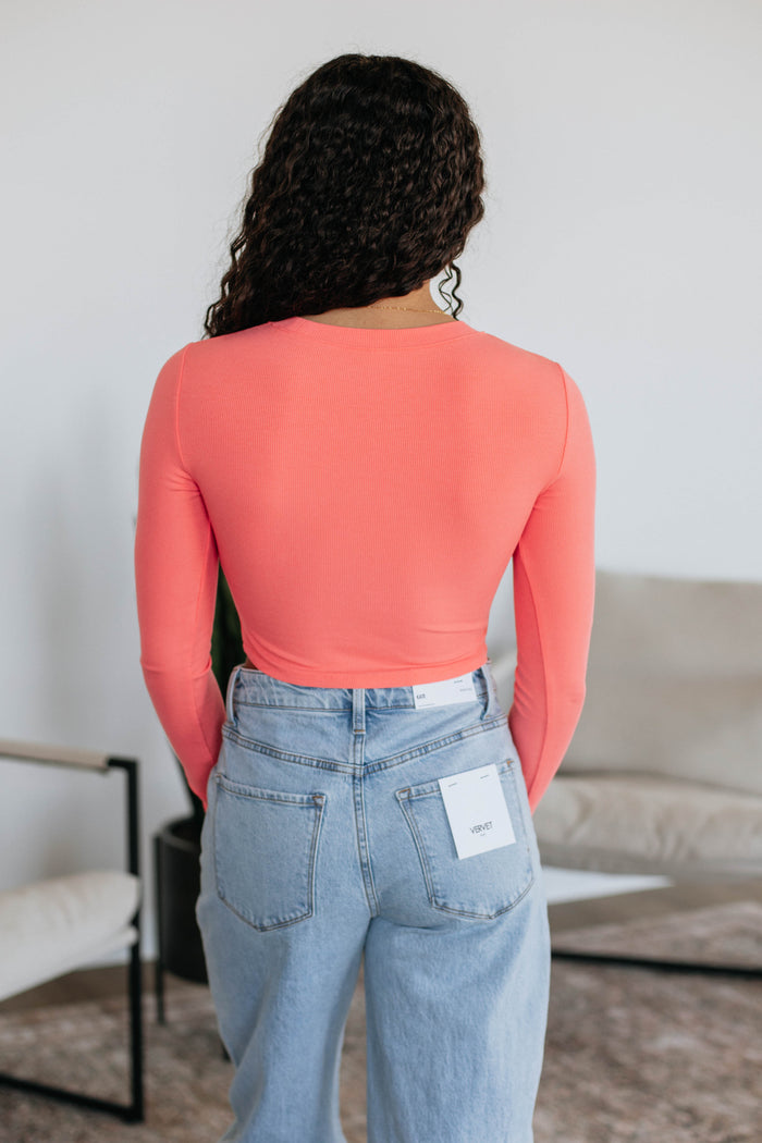 Mazure Ribbed Top - Watermelon