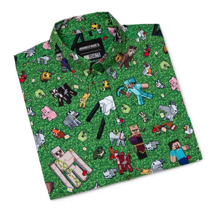 RSVLTS RSVLTS® Minecraft "Overworld Odyssey"_ KUNUFLEX Short Sleeve Shirt Minecraft "Overworld Odyssey"_ KUNUFLEX Short Sleeve Shirt