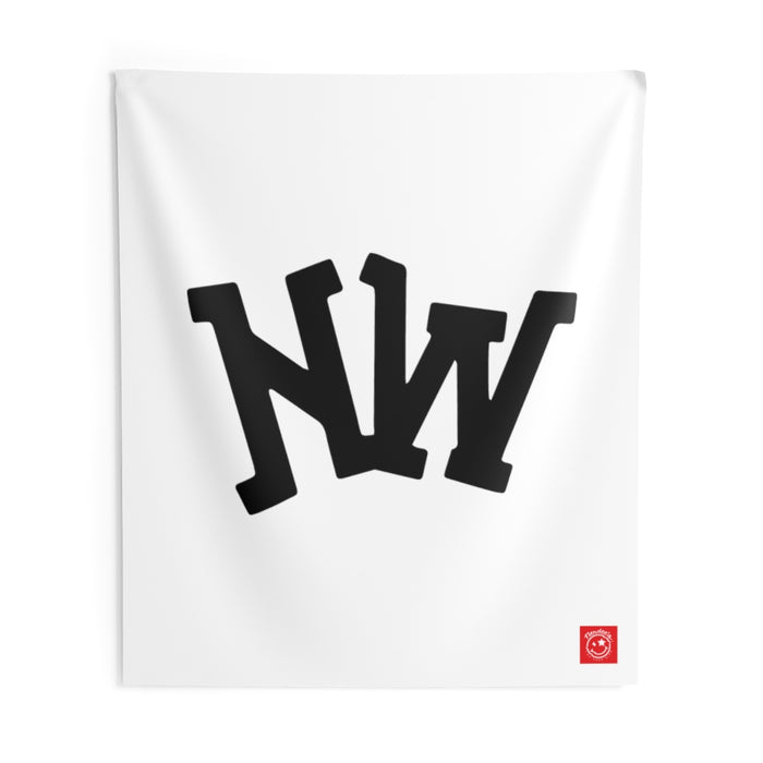 Nerdee's World Gaming (eSports Team) Official Logo (White) - Indoor Wall Tapestries - White