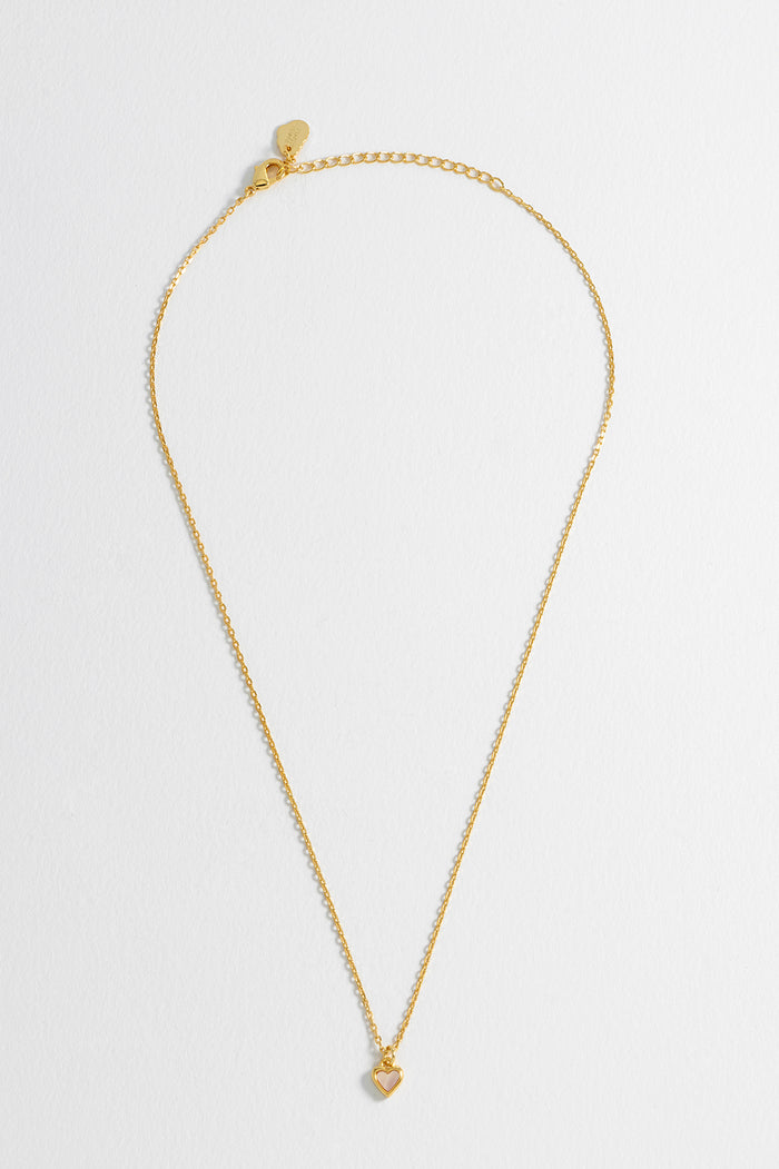 Pink Pearl Heart Necklace