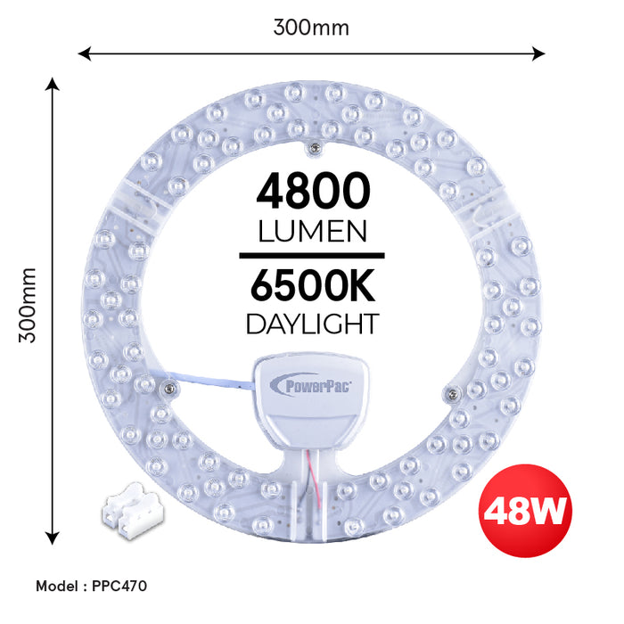 PowerPac LED Ceiling light Ceiling Lamp, Round Light 47 Watts Daylight (PPC470)