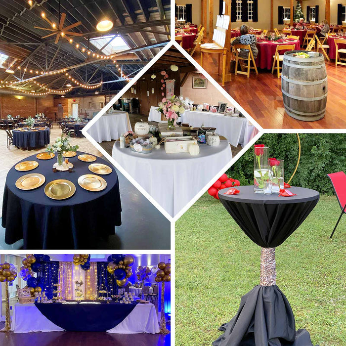 Elegant table settings for events and celebrations in various styles and arrangements.