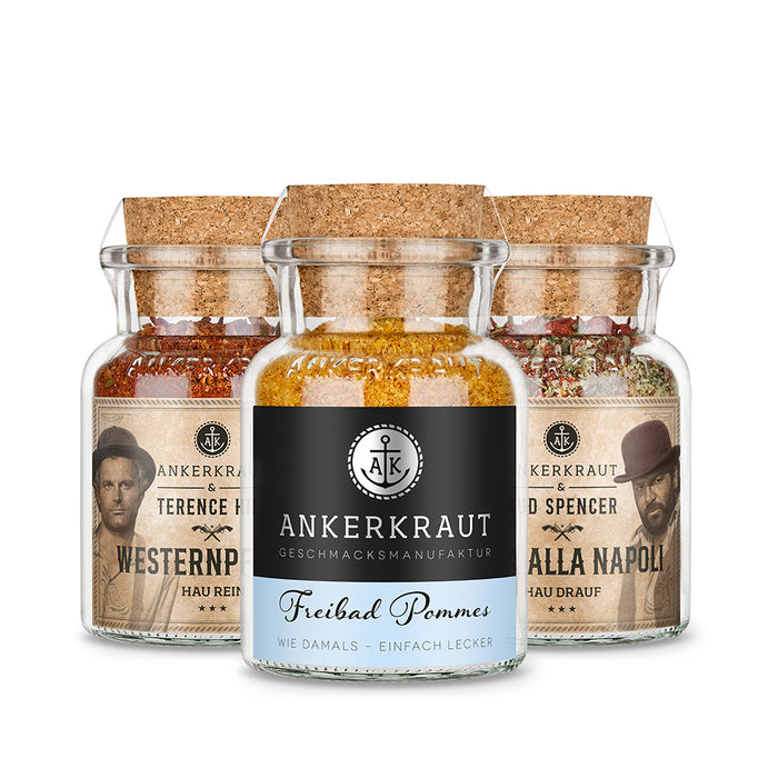 3 Korgengläser aufgefächert