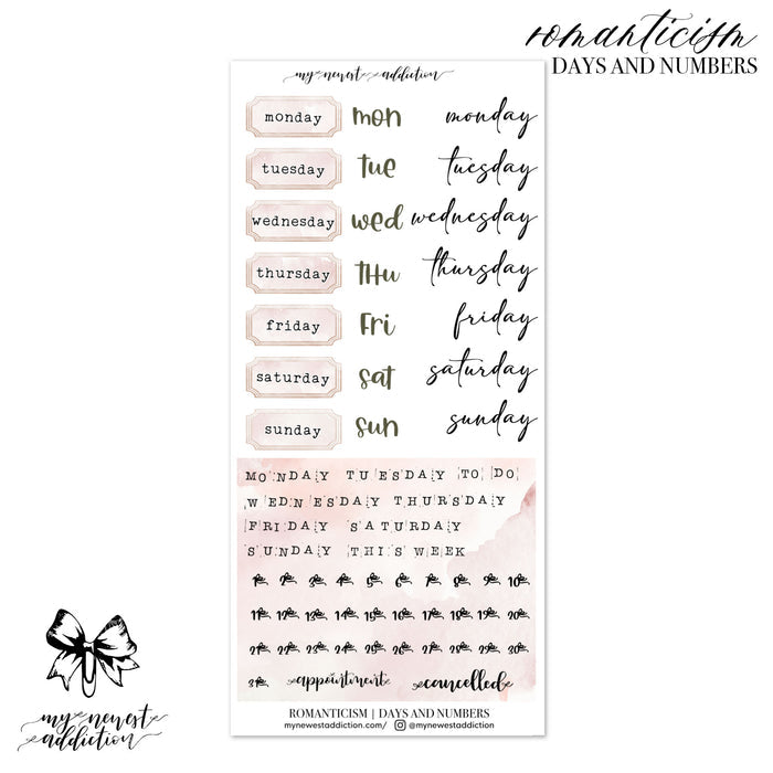 Days and Numbers / Premium Matte
