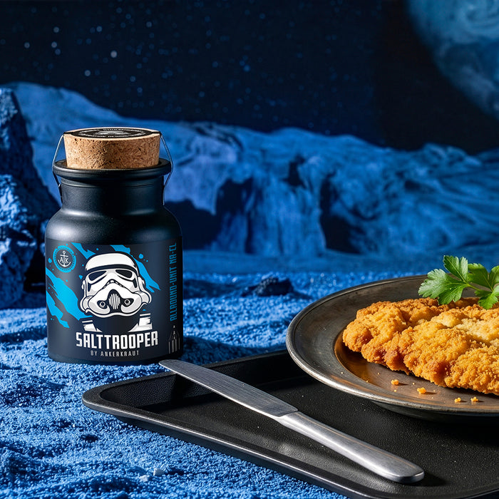 Salttrooper neben Schnitzel