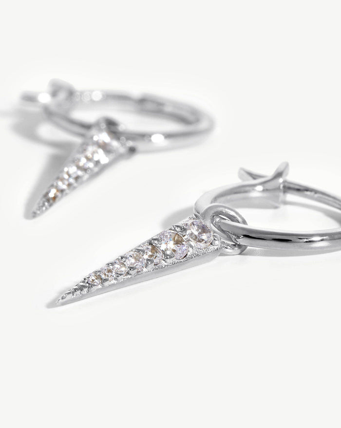 Mini Pave Spike Charm Hoop Earrings Earrings Missoma