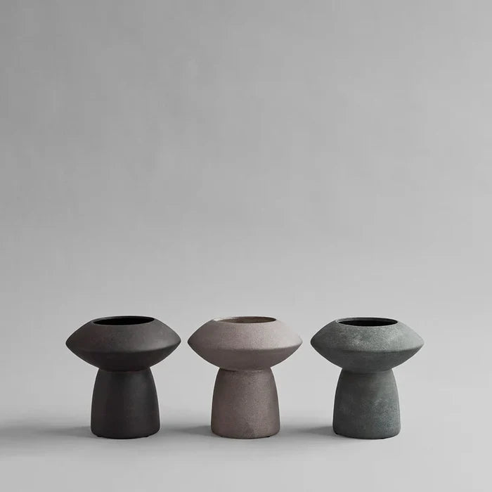 SPHERE VASE FAT - COFFEE
