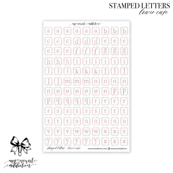 Stamped Letters | Lower Case