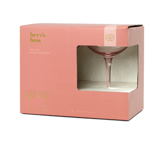 THE LOU COUPE GLASS-SET OF 2 BLUSH