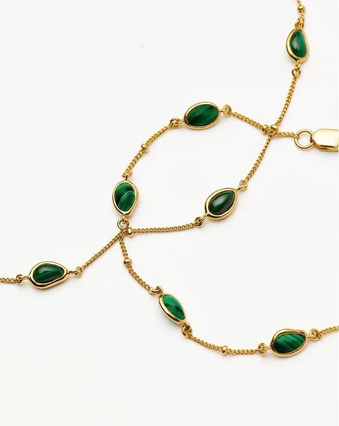 Iconic Magma Gemstone Choker & Bracelet Set | 18k Gold Vermeil/Malachite Bracelets Missoma