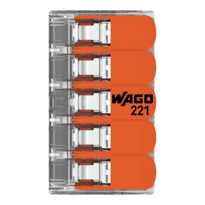 WAGO 221-415 32A 5-Way Lever Connectors - Pack of 3 by Wago - The Pi Hut