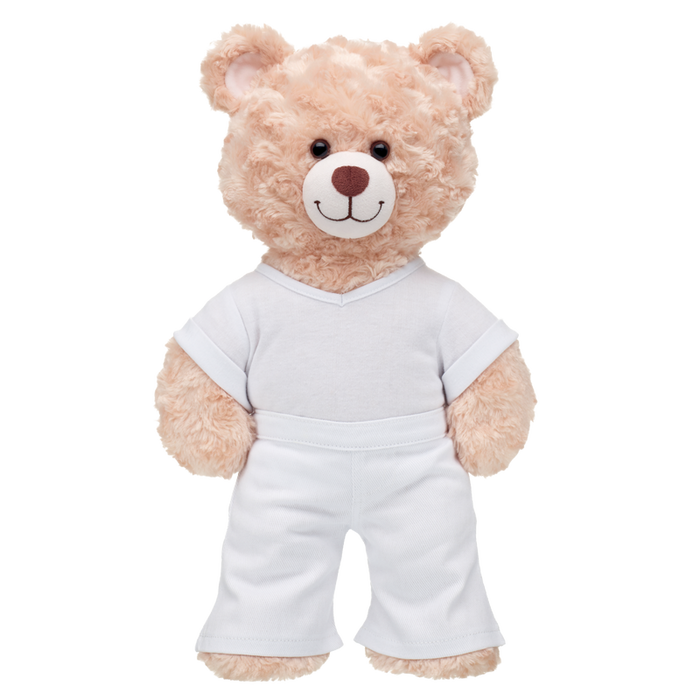 White Denim Flared Bear Jeans