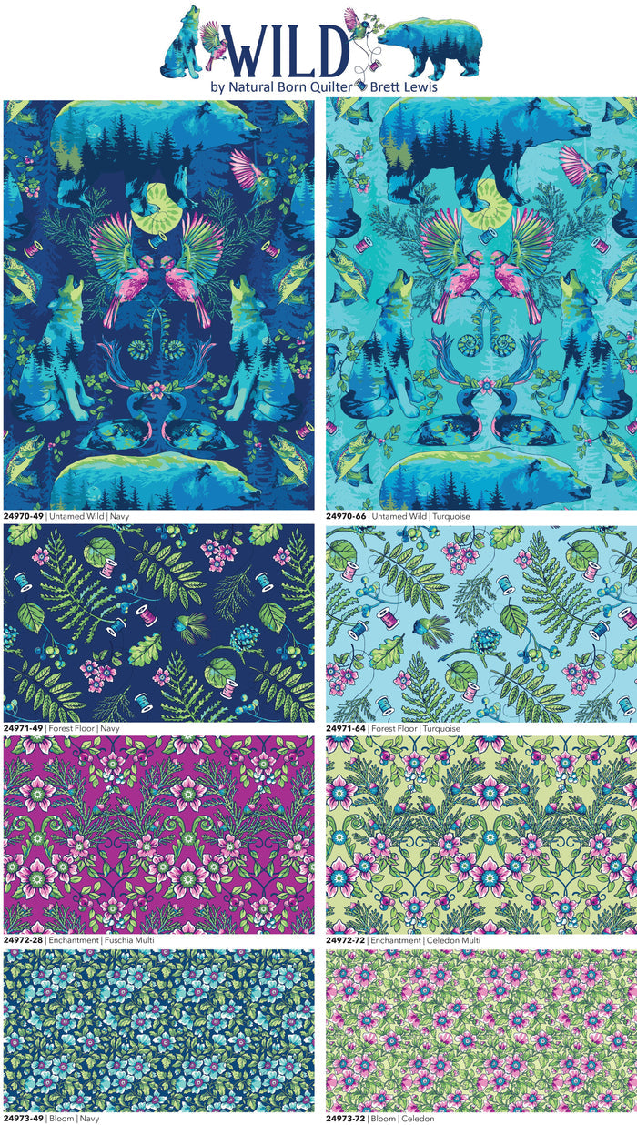 Wild Fat Quarter Stack, Northcott 15 Fat Quarter Fabrics