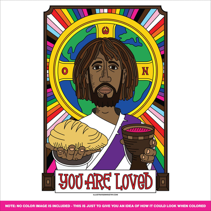 "You Are Loved" Jesus Coloring Page & Poster
