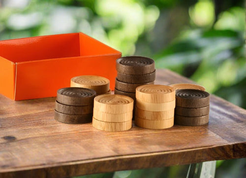 1 1/4" Wood Checkers - Checkers - Chess-House