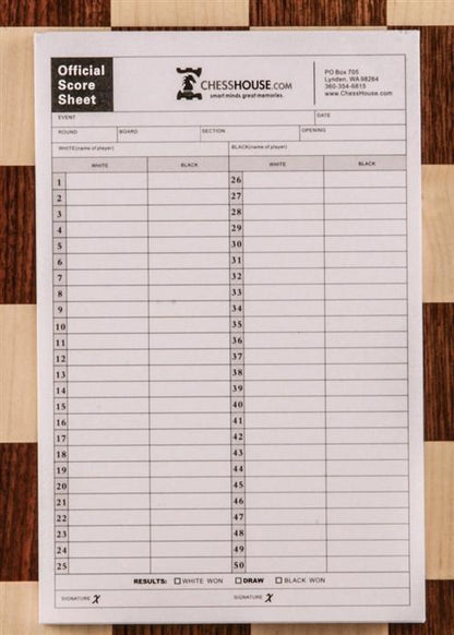 1000 Tournament Chess Scoresheets (10 Pads) - Book - Chess-House