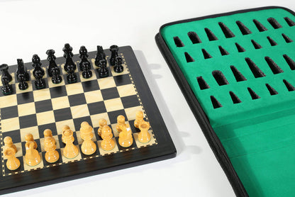 12" Magnetic Travel Chess Set in Black and Boxwood - Chess Set - Chess-House