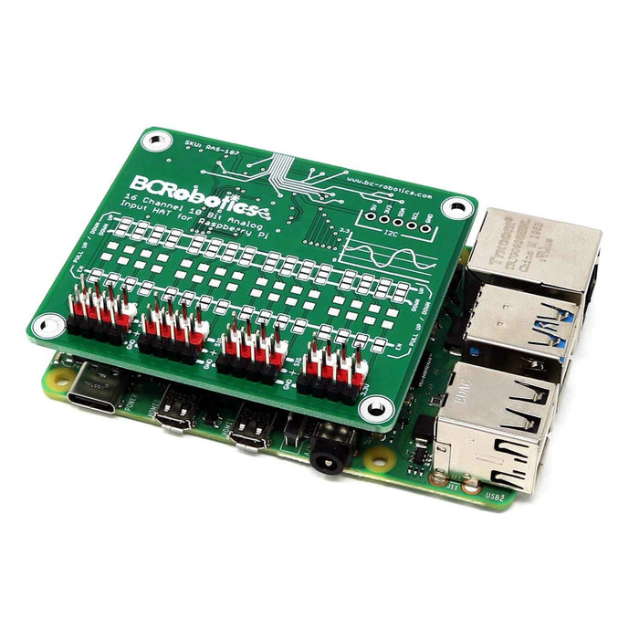 16 Channel Analog Input HAT – ADC for Raspberry Pi by BCRobotics - The Pi Hut
