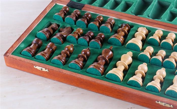 16" Folding Tournament Chess Set - German Design in Shishamwood - Chess Set - Chess-House