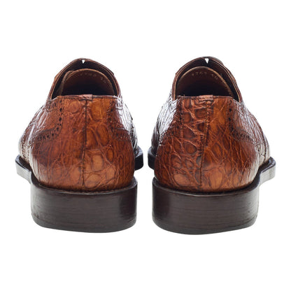 '1763' Tan Brown Crocodile Grain Leather Derby UK 9.5 US 10 D