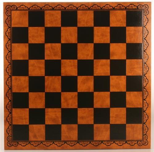 18" Tooled Leatherette Chessboard - Board - Chess-House