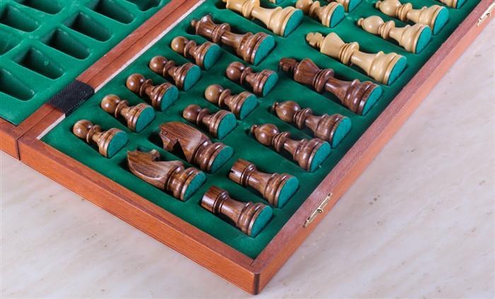 18.5" Folding Tournament Chess Set Sheesham - German Design - Chess Set - Chess-House