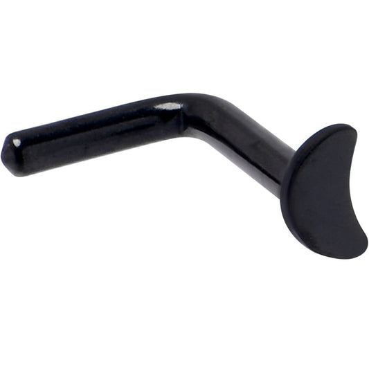 18G 1/4 Black ASTM F-136 Implant Grade Titanium Moon End L Shape Nose Ring