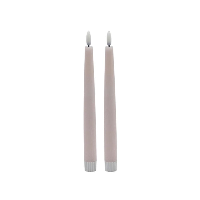 2 SET POINTED PINK FLAMELESS TAPER CANDLE