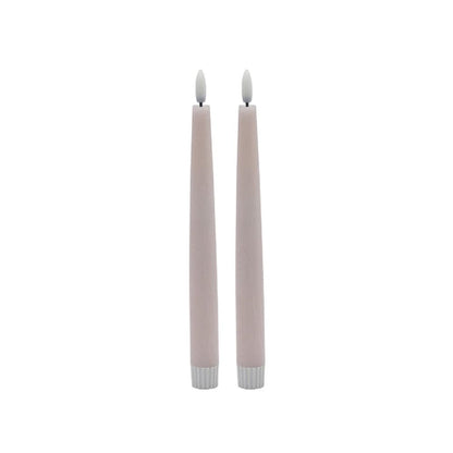 2 SET POINTED PINK FLAMELESS TAPER CANDLE