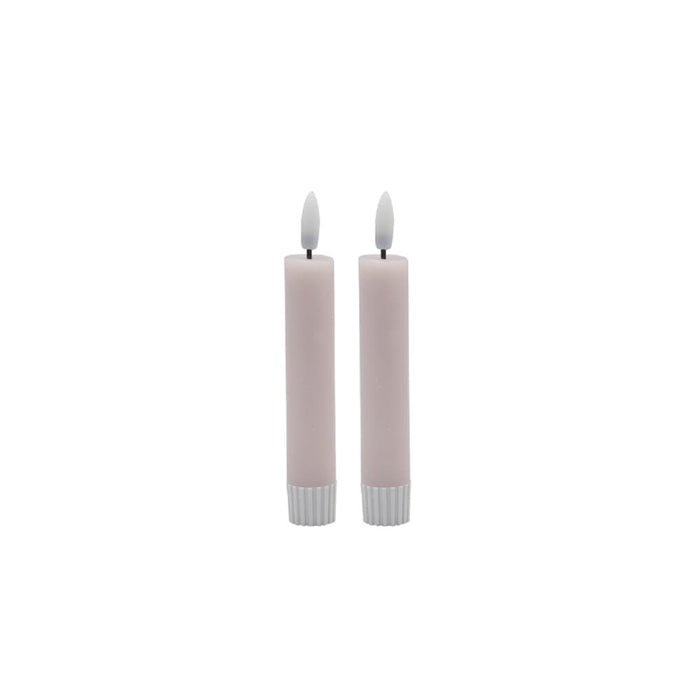 2 SET SM PINK FLAMELESS TAPER CANDLE