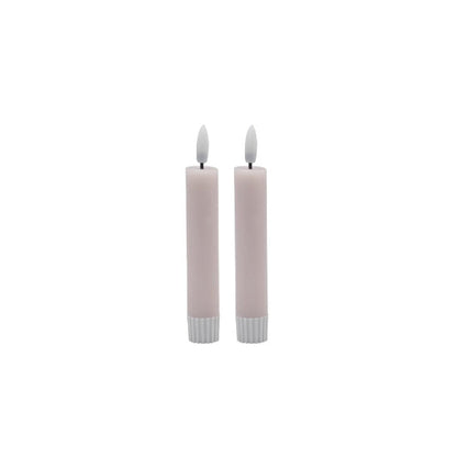 2 SET SM PINK FLAMELESS TAPER CANDLE