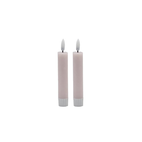 2 SET SM PINK FLAMELESS TAPER CANDLE