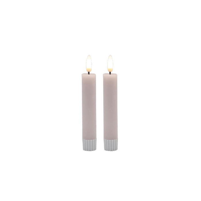 2 SET SM PINK FLAMELESS TAPER CANDLE